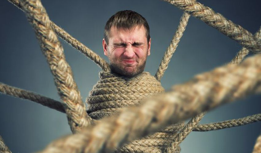 Fear - Businessman Tied Up in Knots