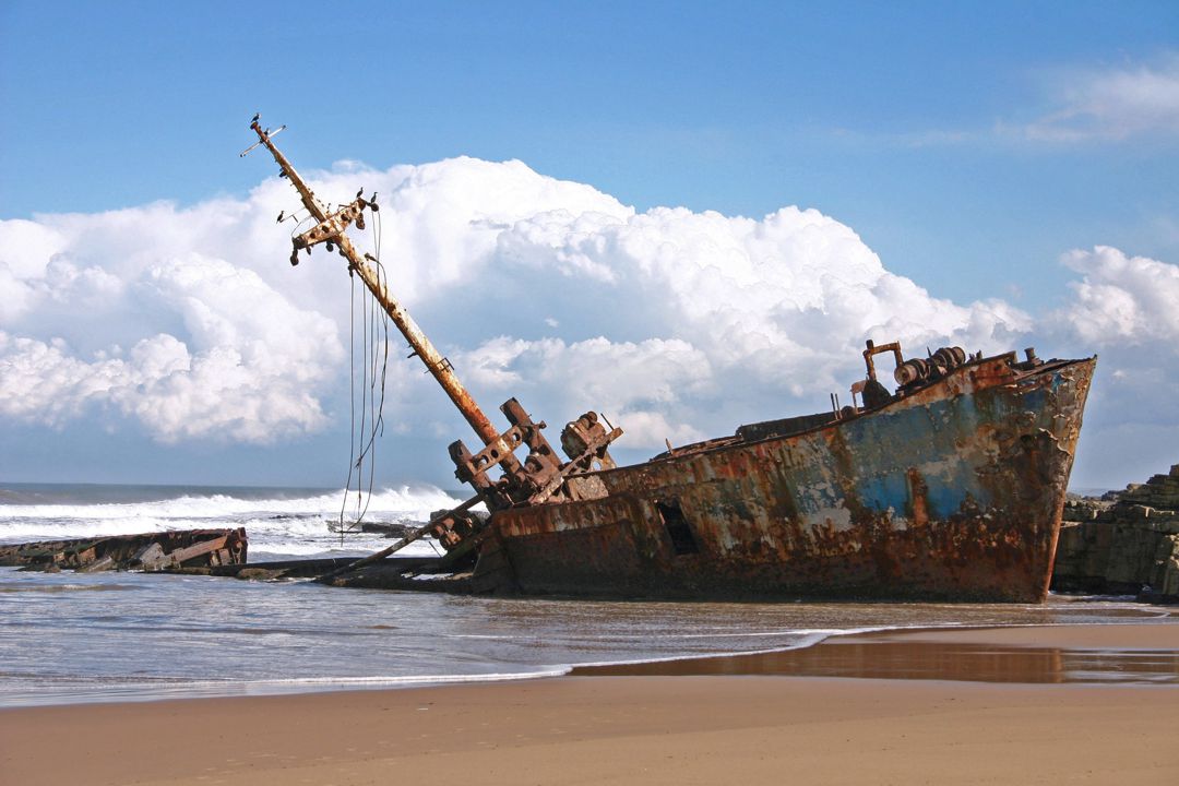 Shipwreck on a rising tide.